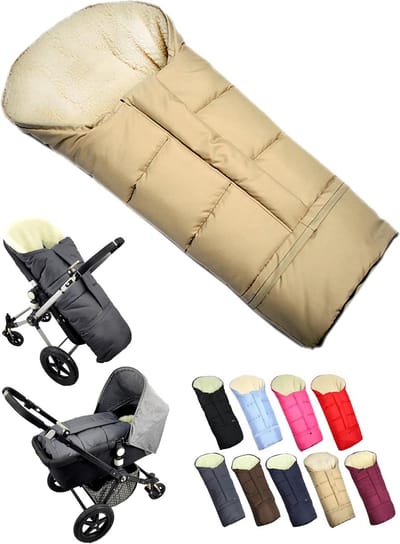 Universele Wintervoetenzak voor Kinderwagen en Buggy met Lamswol