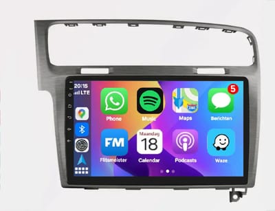Autoradio 2/32GB met Carplay en Android auto | Geschikt voor Vw Volkswagen Golf 7 2012-2020 | Radio scherm met Navigatie | 2012 2013 2014 2015 2016 2017 2018 2019 2020 | TSI GTI R GTD donker grijs