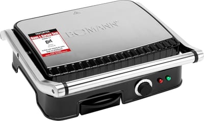 Contactgrill Dubbelzijdig - Vetvrij Grillen - Gezond Eten - Roestvrij Staal - 335 cm - Zilver