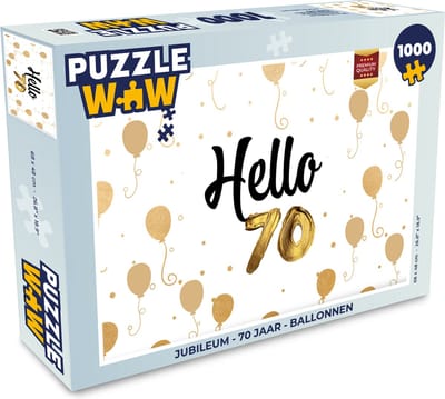 Puzzel Jubileum - 70 Jaar - Ballonnen - Legpuzzel - Puzzel 1000 stukjes volwassenen