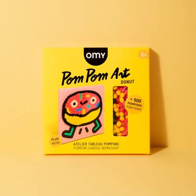 OMY - Pom Pom Art Donut - canvas - creatief speelgoed - knutselen - 6+ jaar