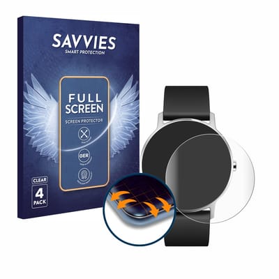 Savvies - Screenprotector voor Withings Steel HR (36 mm) - Folie Beschermfolie transparant volledig dekking 4 Stuks