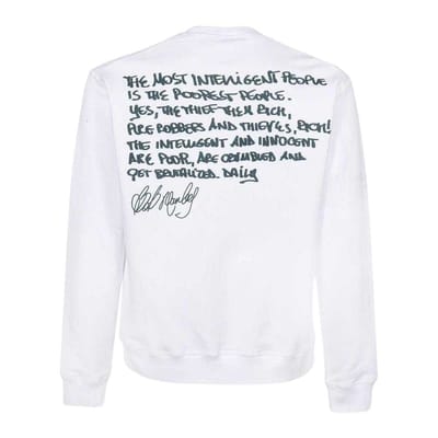 DSquared2 Heren Bob Marley Cool Fit Sweatshirt (Wit)