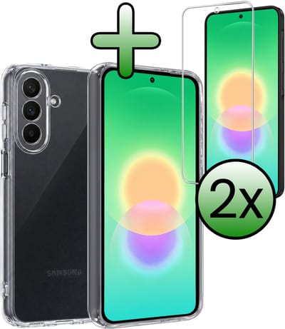 Hoesje Met 2x Screenprotector - Geschikt voor Samsung Galaxy A27 - Sterk & Shockproof - Back Cover - Siliconen Case - Telefoon Hoes - Transparant