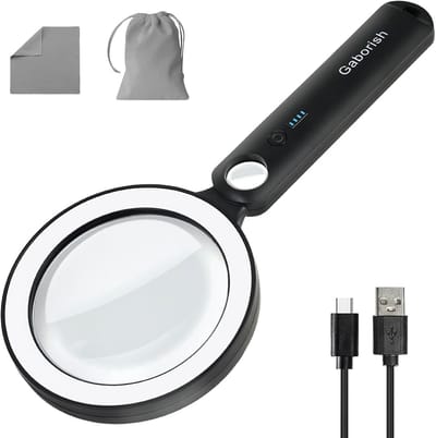 Vergrootglas met licht - Leesloep - Gedetailleerd lezen - 36 LED verlichting - 3.5 inch lens - Wit en zwart
