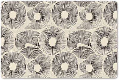 Placemats 45x30 cm - Placemat kunststof - 1 stuk - Cirkels - Patroon - Zwart - Borden onderleggers - Decoratie voor op tafel - Keuken tafeldecoratie accessoires - Vinyl onderlegger - Tafelversiering