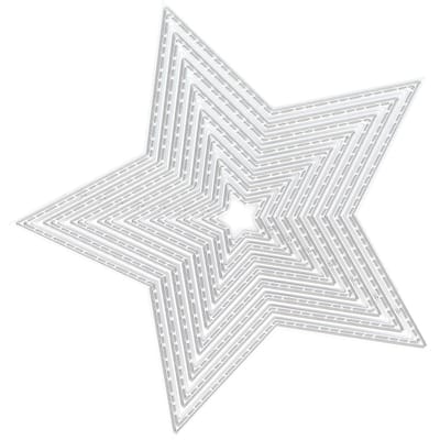 Metalen Stansvorm Vijfpuntige Ster Vorm Embossing Stencil Album Decoratieve Geëtste Stansen voor DIY Knutselen white