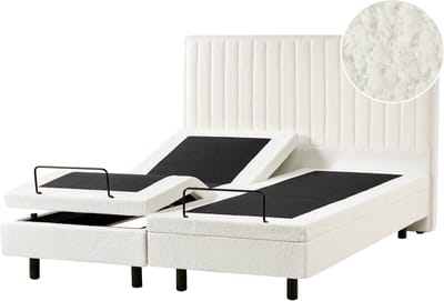 CASTELLAN - Tweepersoonsbed - Off-white - 160 x 200 cm - Bouclé