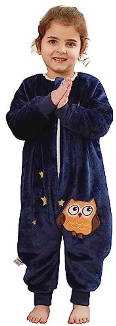 Slaapzak met Voeten voor Kinderen met Lange Mouwen - Schattige Dieren Design, 1-6 Jaar