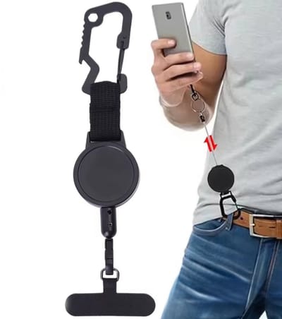 1 STUK Anti-diefstal Telefoonhouder met Uittrekbaar Koord – Anti-valharnas Telefoonhouder voor Wandelen, Fietsen, Klimmen-Noodgeval Voorbereiding, Oorlog Pakket, Crisis Nood Uitrusting