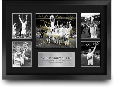 Voetbal Memorabilia - Gesigneerde Display - Fan Collectie - Gedrukt Replica - A3 Ingelijst - Zwart