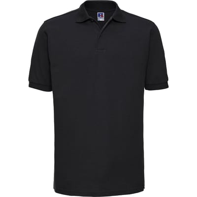 Russell Heren Piqué slijtvast poloshirt (Zwart)
