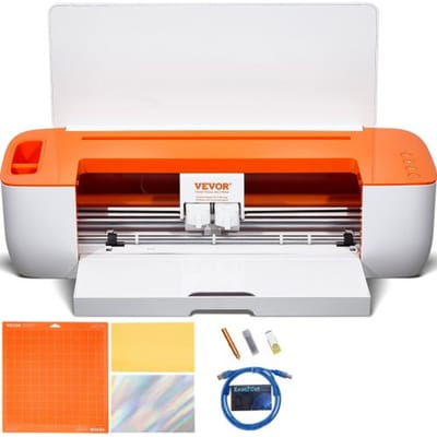 VEVOR Vinylsnijmachine, Doe-het-zelf-snijmachine met Bluetooth-connectiviteit, Compatibel met iOS, Android, Windows en Mac, met Uitgebreide Ontwerpen Inbegrepen, voor Aangepaste Kaarten en Huisdecoratie