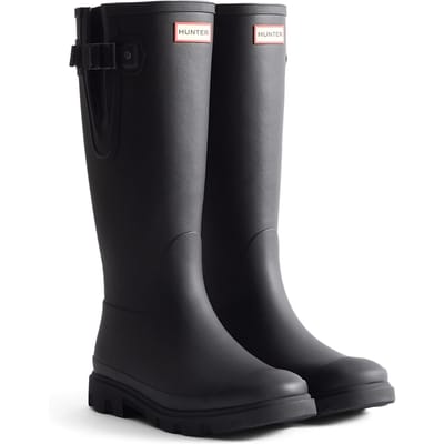 Hunter Downpour Verstelbare Rubberlaarzen voor Mannen - Zwarte Wellingtonboots