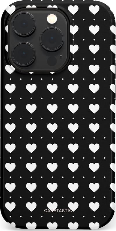 Casetastic Hoesje Geschikt voor Apple iPhone 14 Pro Magsafe - Stijlvolle Beschermende Duo-layer Case - Stipjes en Hartjes