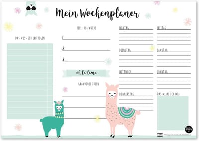 Set van 2 Bureauonderleggers DIN A3 - Weekplanner, To Do Lijst & Notitieblok