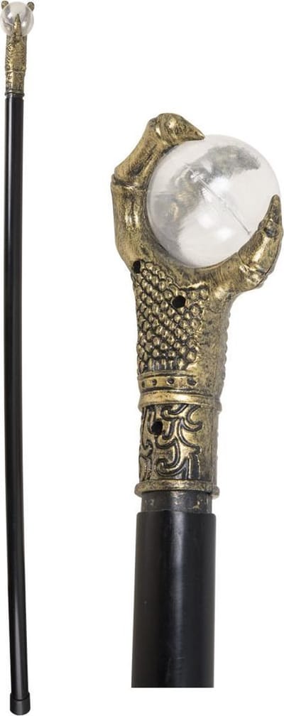 P'TIT Clown Halloween Wandelstok - Gouden Klauw & Kristallen Bal - 87 cm