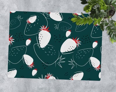 Coloray Vloerbeschermer - Aardbeienflesgroen Vloerbeschermer Bureaustoel - 100x70 cm - Groente Vloerbeschermer Harde Vloer - Motif Vloerbeschermer - PVC Vloerbeschermer - Rechthoekige Mat - Natuur Thema
