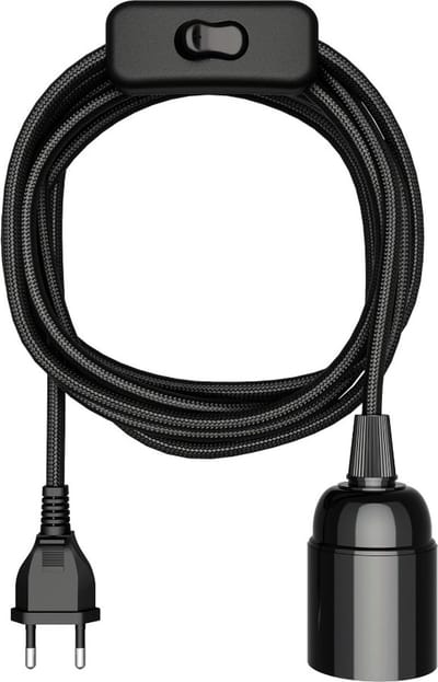 E27 hanglamp - 3 meter - Met schakelaar - Zwart