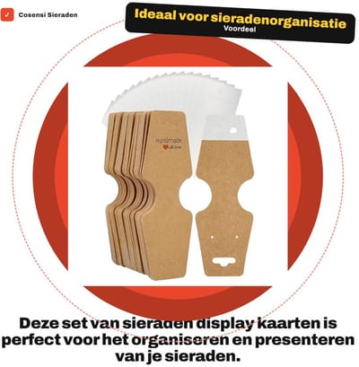 Dailygoods- Display Kaarten 100 Stuks - Sieraden Display Kaarten - Ziplock Zakken - Zelfklevende Verpakking - Gepersonaliseerde Opknoping - Organiseren van Sieraden - Sieradenkaarten