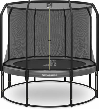 Magic Circle Pro - Trampoline met veiligheidsnet - ø 305 cm - Grijs - Ronde trampoline met net - Buitenspeelgoed