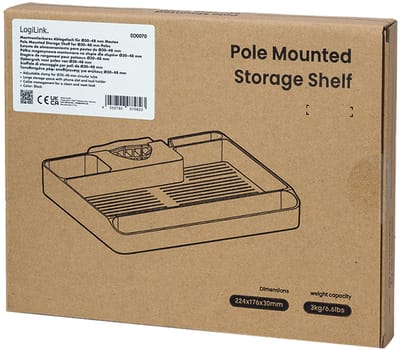 LogiLink Kabelgoot voor mastbevestiging, zwart