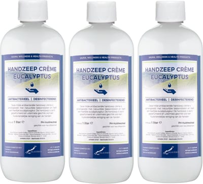 Handzeep Crème Eucalyptus 1 liter - set van 3 stuks