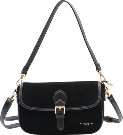 Flora&Co - Handtas - Crossbodytas - Suede look - zwart