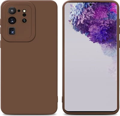 Cadorabo Hoesje geschikt voor Samsung Galaxy S20 ULTRA in FLUID BRUIN - Beschermhoes gemaakt van flexibel TPU silicone Cover Fluid Case