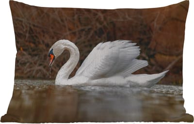 Buitenkussens - Tuin - Zwaan - Water - Dieren - Vogel - 50x30 cm