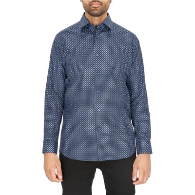 Scotch & Soda Dress Shirt Navy Maat: 39 | Zakelijke Overhemden Outlet | Heren | Blauw