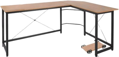 L-vormig Bureau Tavien - Voor Thuiswerk, Gaming & Kantoor - Ruim Hoekbureau voor PC & Laptop - 167 cm - Hout look