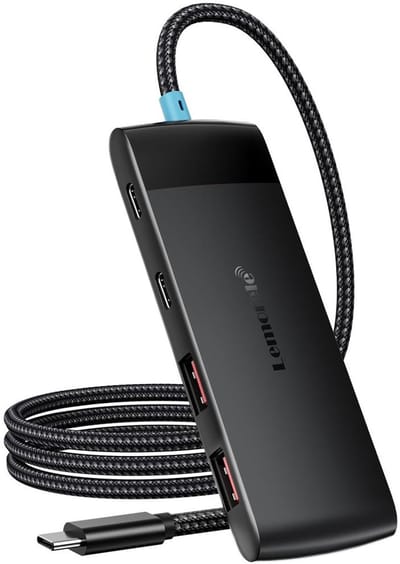 Lemorele TC109 – 4-in-1 USB-C Hub – 10Gbps High-Speed – USB 3.2 Gen 2 – 2× USB-A + 2× USB-C Poorten – Thunderbolt 3/4 Compatibel – 5V/3A Power Port