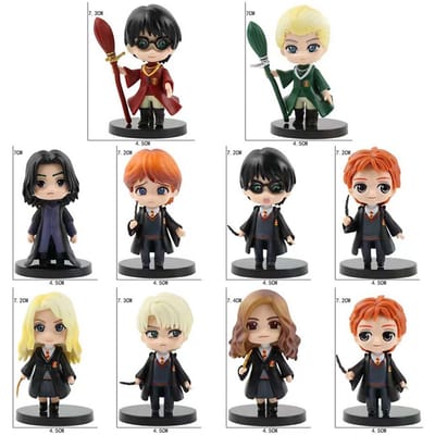 3 stuks/10 stuks Harryy Q Stijl Potter Posket Hermione Ron Hedwig Vinyl Figuur Speelgoed Taart Decoratie Auto Model PVC Poppetje Cadeau Speelgoed
