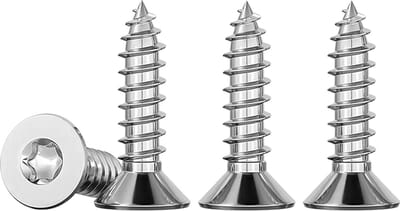 100x M5x16 Verzonken Torx Houtschroeven RVS A2 - Zelftappend en Zelfborend