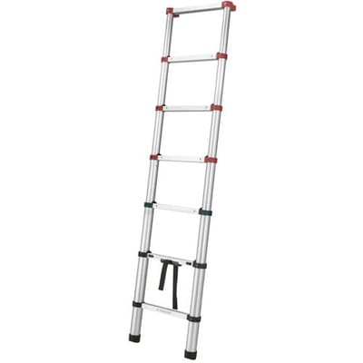 Parkside Telescopische aluminium ladder - 200 cm lang - Uitschuifladder - met 7 treden - Soft-close technologie - Met vergrendelingsriem