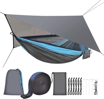 Camping Hangmat met Klamboe en Waterdichte Regenvlieg voor Buitenactiviteiten