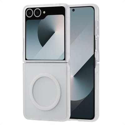 imoshion Hoesje - Geschikt voor Samsung Galaxy Z Flip 7 - Color Guard Backcover met Magnetische Ring - Wit