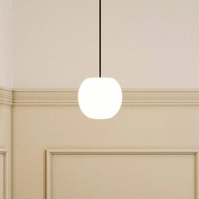 Casablanca hanglamp Acai, wit/zwart, glas, Ø 16 cm, E27