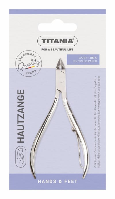Titania nagelriemknipper 10cm zilver - manicure tool voor kinderen.