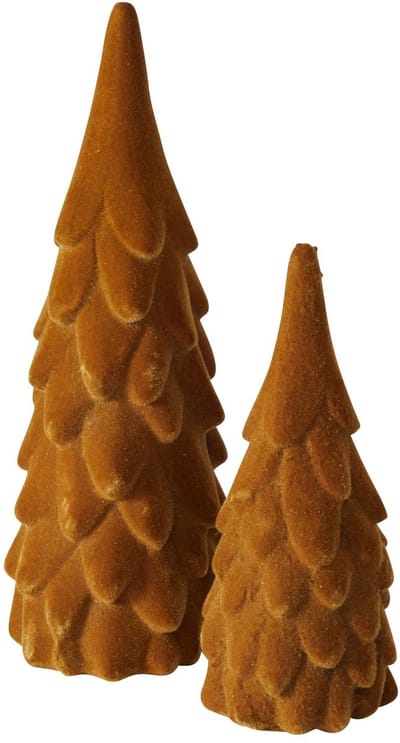 Beeld Kerstboom bruin 2-delig fluweel