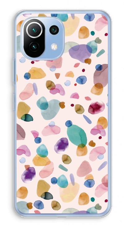 Case Company® - Hoesje geschikt voor Xiaomi Mi 11 Lite hoesje - Terrazzo Memphis - Soft Cover Telefoonhoesje - Bescherming aan alle Kanten en Schermrand