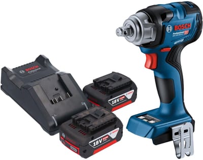 Bosch GDS 18V-330 HC Professionele accu-slagmoersleutel 18 V 330 Nm 1/2" borstelloos + 2x oplaadbare accu 5.0 Ah + lader