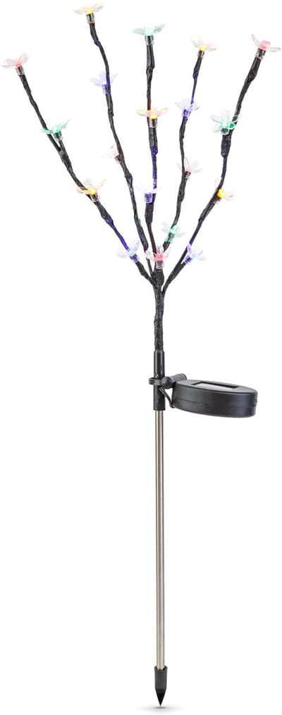 Solar Tuinbloem LED op Zonne-Energie – Solar Bloem Lamp Buiten – 20 Gekleurde LEDs – 65 cm Hoog – Met Grondpen – Automatisch Aan/Uit – Sfeerverlichting voor Tuin en Pad [11274]