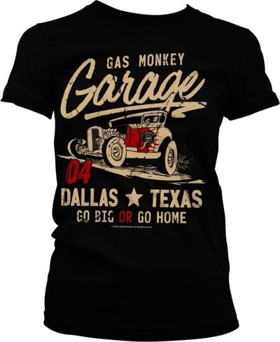 Gas Monkey Garage GMG Go Big Or Go Home Girly T-shirt Dames T-shirt Zwart