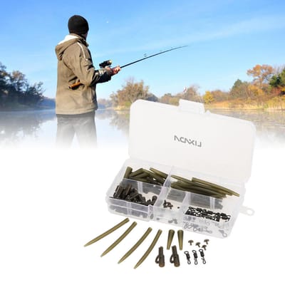 Nouveaux pêcheurs 100 pièces pince à plomb de pêche avec broches queue Tubes en caoutchouc outil intelligent