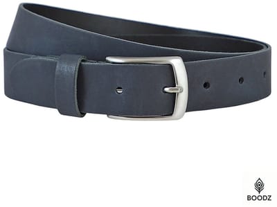 Boodz Leren Riem 3.5 cm Blauw | Maat 95