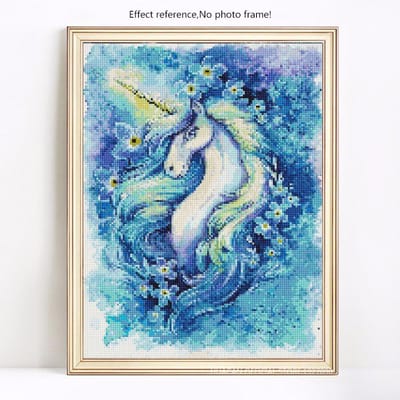 Peinture Diamant Ronde Complète Arrivée Animaux Mosaïque Diamant Vente Photos de Chevaux 20X30 blue