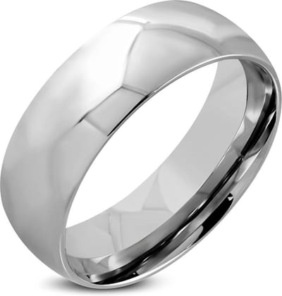 Amanto Ring Ake - 316L Staal - 8 mm - Maat 60 - 19