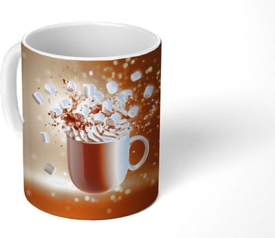 Mok - Koffiemok - Chocomelk - Drinken - Warm - Bruin - Mokken - 350 ML - Beker - Koffiemokken - Theemok